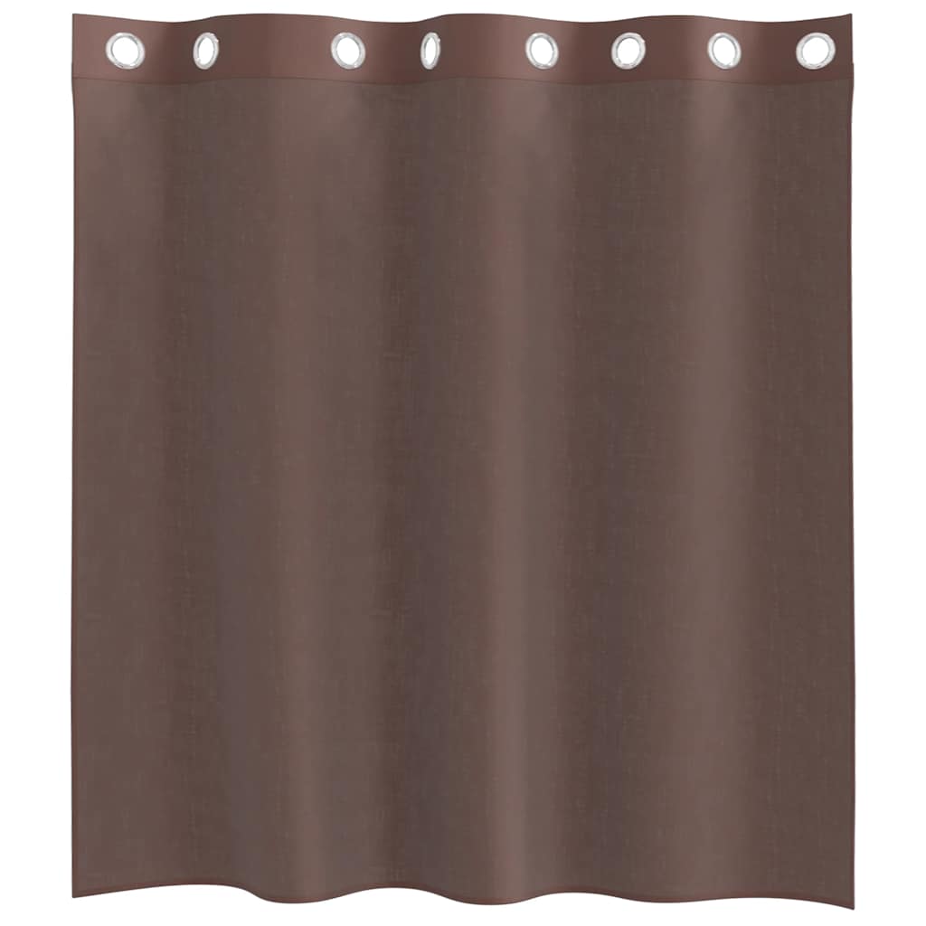 vidaXL Zasłony woalowe z przelotkami 2 szt. Brązowe 140x140 cm