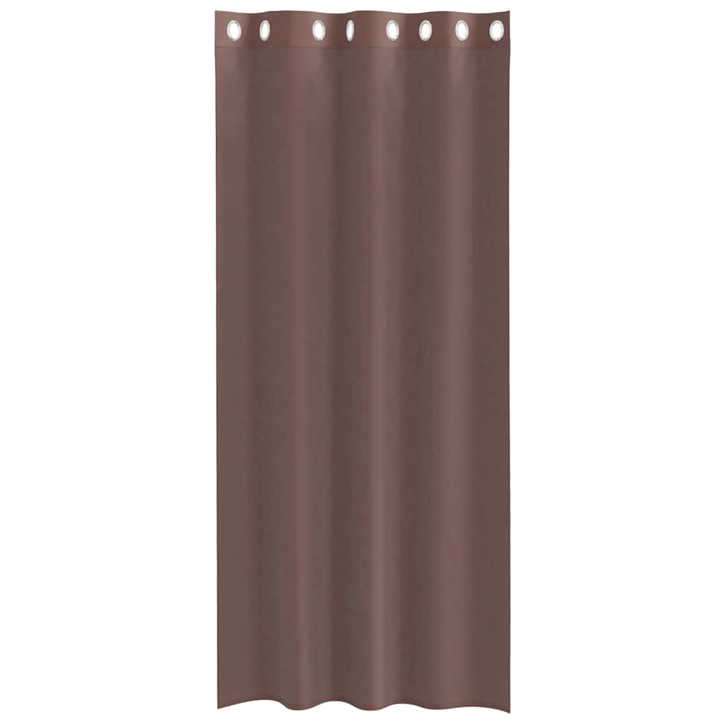 vidaXL Zasłony woalowe z przelotkami 2 szt. Brązowe 140x225 cm