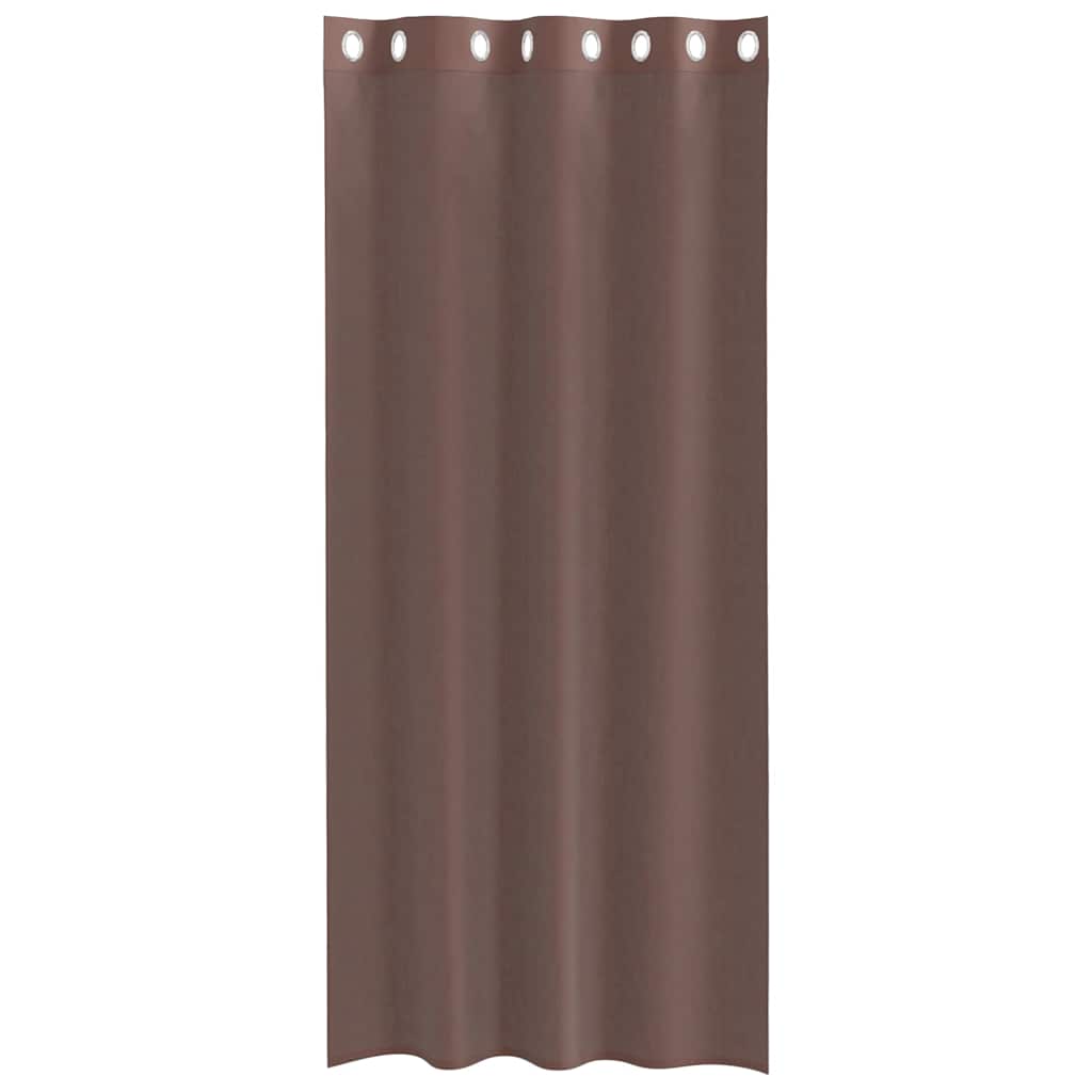 vidaXL Zasłony woalowe z przelotkami 2 szt. Brązowe 140x245 cm