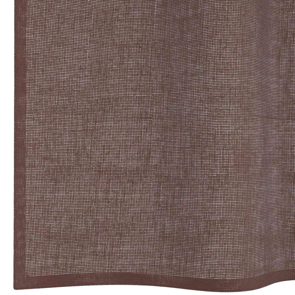 vidaXL Zasłony woalowe z przelotkami 2 szt. Brązowe 140x260 cm