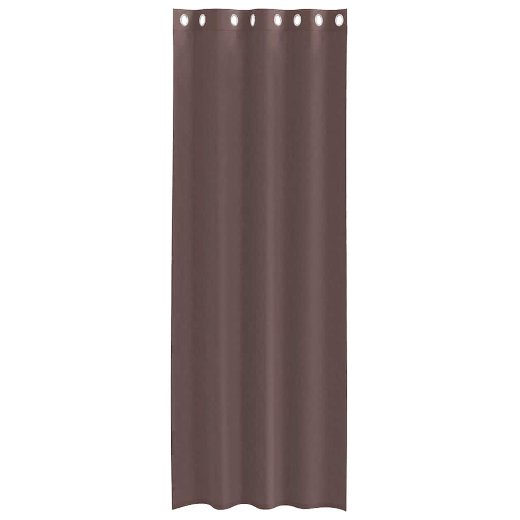 vidaXL Zasłony woalowe z przelotkami 2 szt. Brązowe 140x300 cm