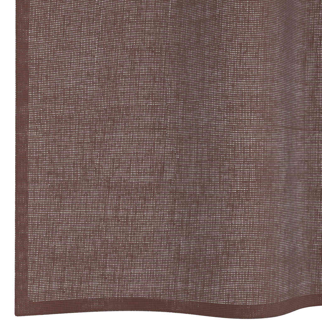 vidaXL Zasłony woalowe z przelotkami 2 szt. Brązowe 140x300 cm