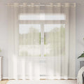 vidaXL Zasłony woalowe z przelotkami 2 szt. Kremowe 140x225 cm