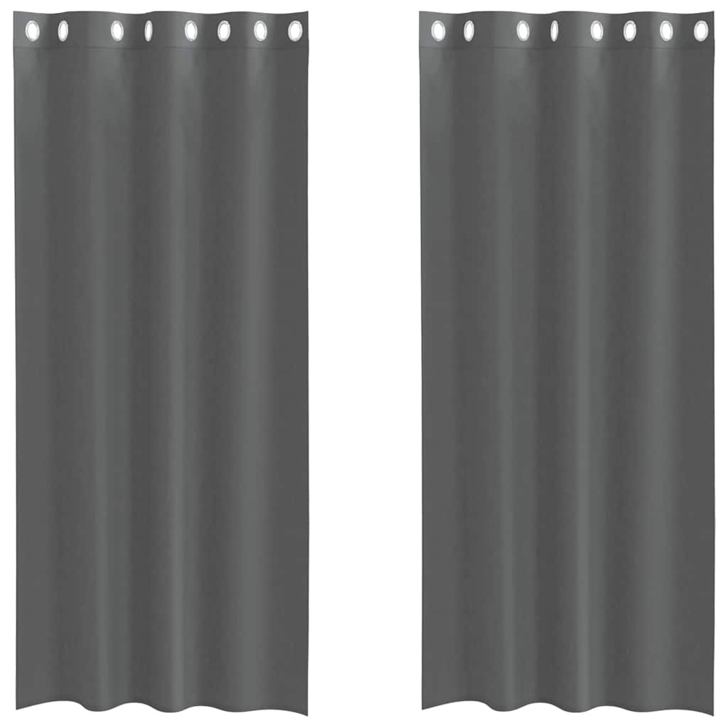 vidaXL Zasłony woalowe z przelotkami 2 szt. Ciemnoszary 140x245 cm