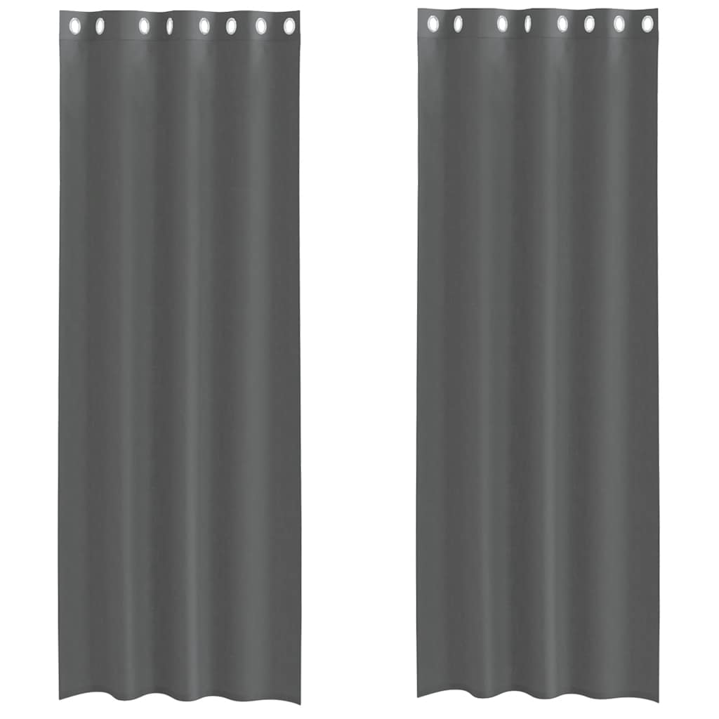 vidaXL Zasłony woalowe z przelotkami 2 szt. Ciemnoszary 140x260 cm