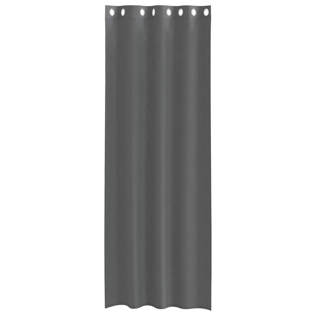 vidaXL Zasłony woalowe z przelotkami 2 szt. Ciemnoszary 140x260 cm