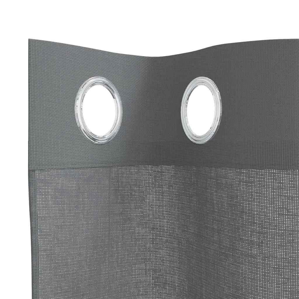 vidaXL Zasłony woalowe z przelotkami 2 szt. Ciemnoszary 140x260 cm