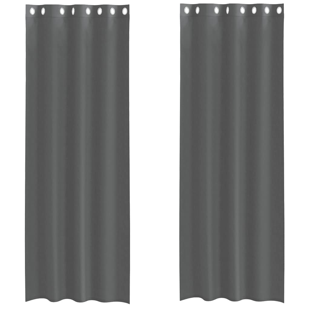 vidaXL Zasłony woalowe z przelotkami 2 szt. Ciemnoszary 140x300 cm