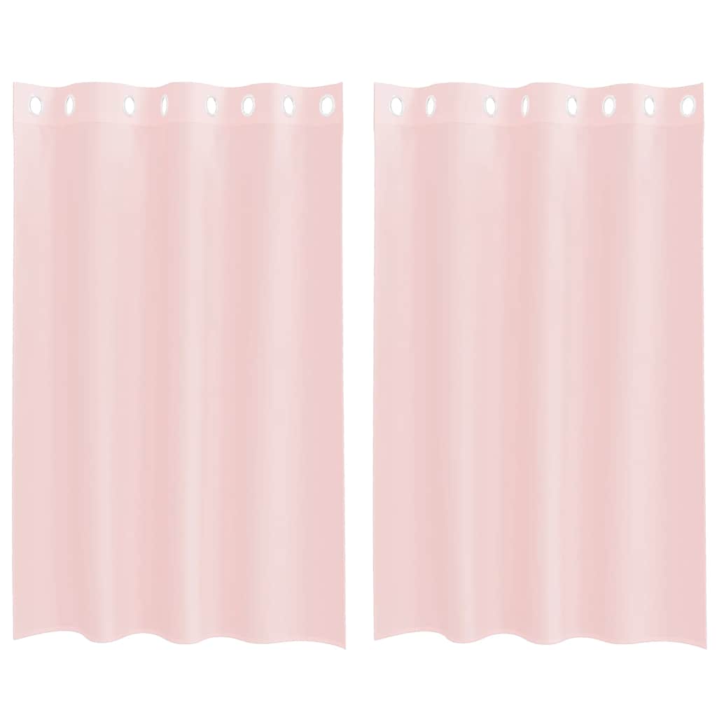 vidaXL Zasłony woalowe z przelotkami 2 szt. Jasnoróżowe 140x175 cm