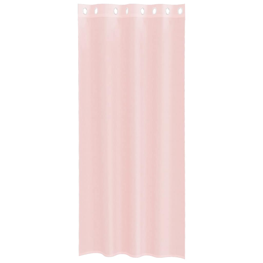 vidaXL Zasłony woalowe z przelotkami 2 szt. Jasnoróżowe 140x225 cm