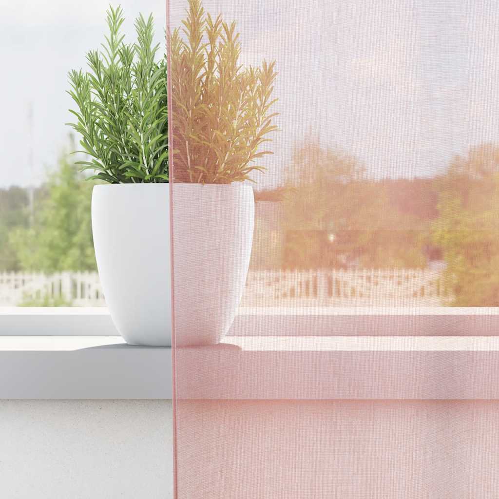 vidaXL Zasłony woalowe z przelotkami 2 szt. Jasnoróżowe 140x245 cm