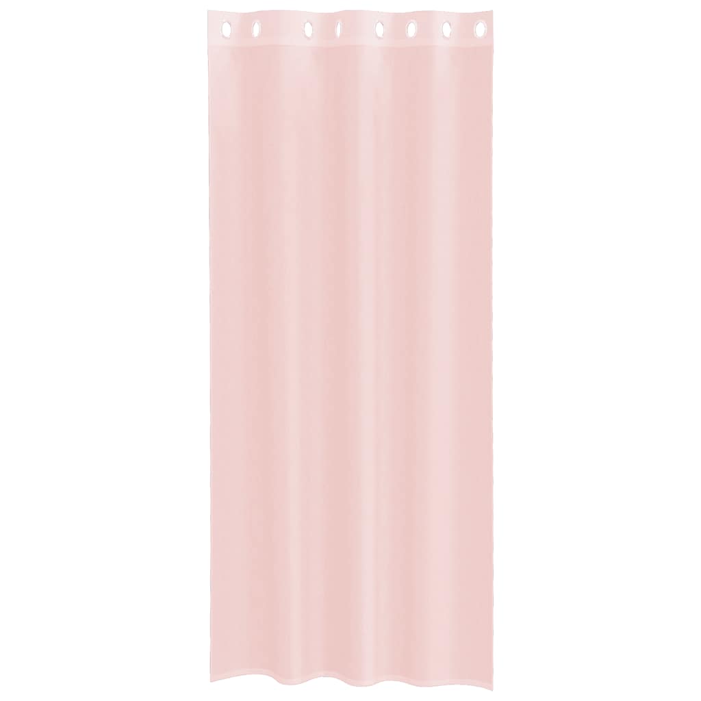 vidaXL Zasłony woalowe z przelotkami 2 szt. Jasnoróżowe 140x245 cm