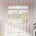 vidaXL Zasłony woalowe z przelotkami 2 szt. Jasnoróżowe 140x245 cm