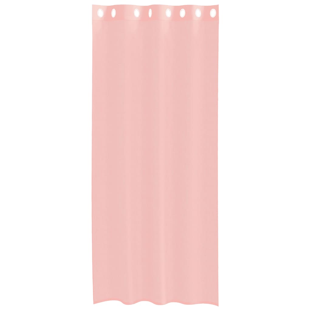 vidaXL Zasłony woalowe z przelotkami 2 szt. Różowe 140x225 cm