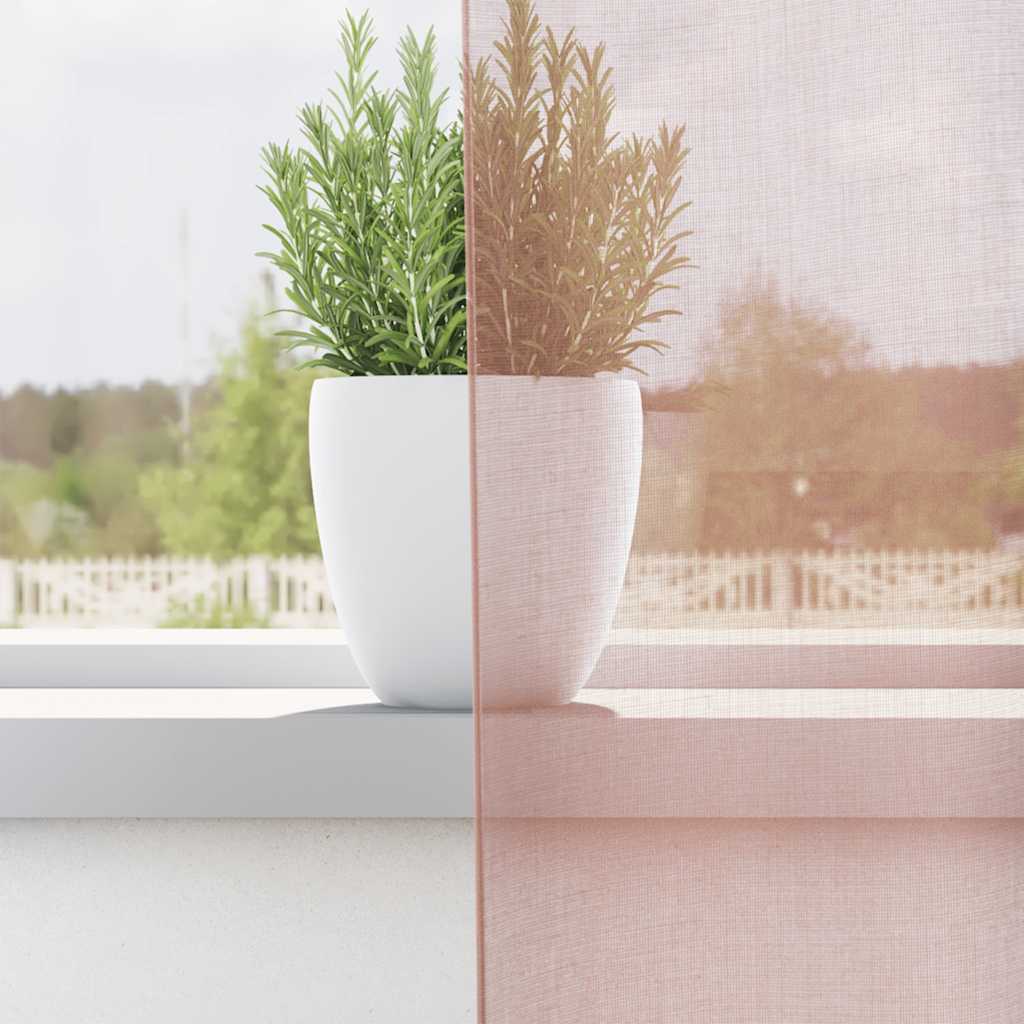 vidaXL Zasłony woalowe z przelotkami 2 szt. Różowe 140x260 cm