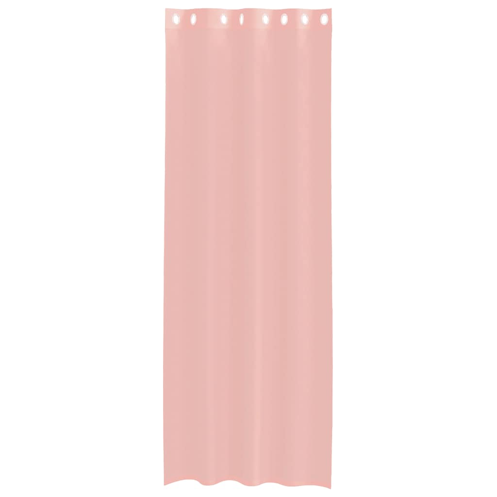 vidaXL Zasłony woalowe z przelotkami 2 szt. Różowe 140x260 cm