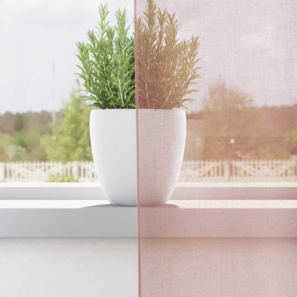 vidaXL Zasłony woalowe z przelotkami 2 szt. Różowe 140x300 cm