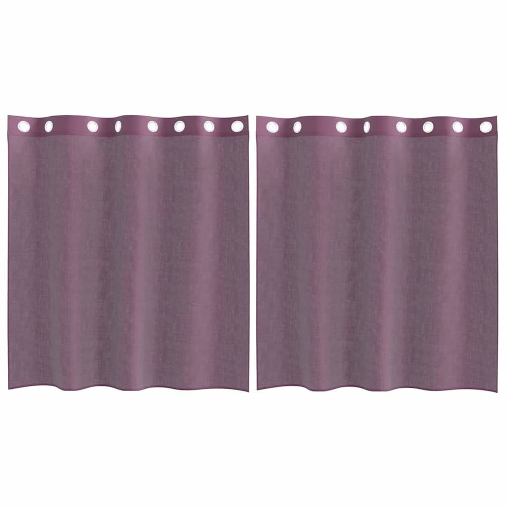 vidaXL Zasłony woalowe z przelotkami 2 szt. Fioletowe 140x140 cm