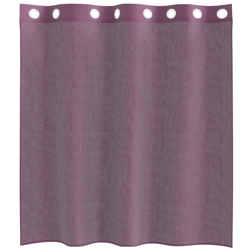 vidaXL Zasłony woalowe z przelotkami 2 szt. Fioletowe 140x140 cm