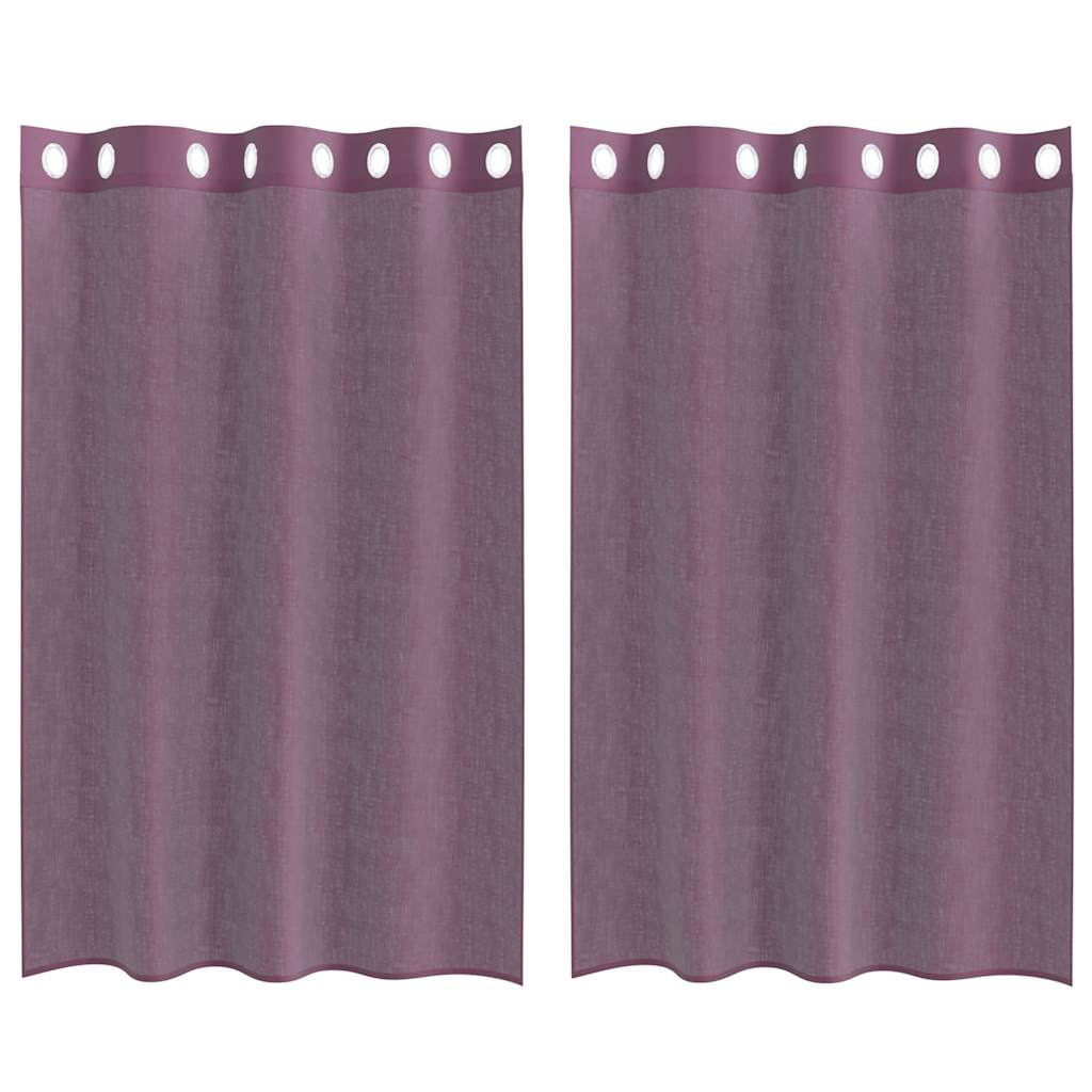 vidaXL Zasłony woalowe z przelotkami 2 szt. Fioletowe 140x175 cm