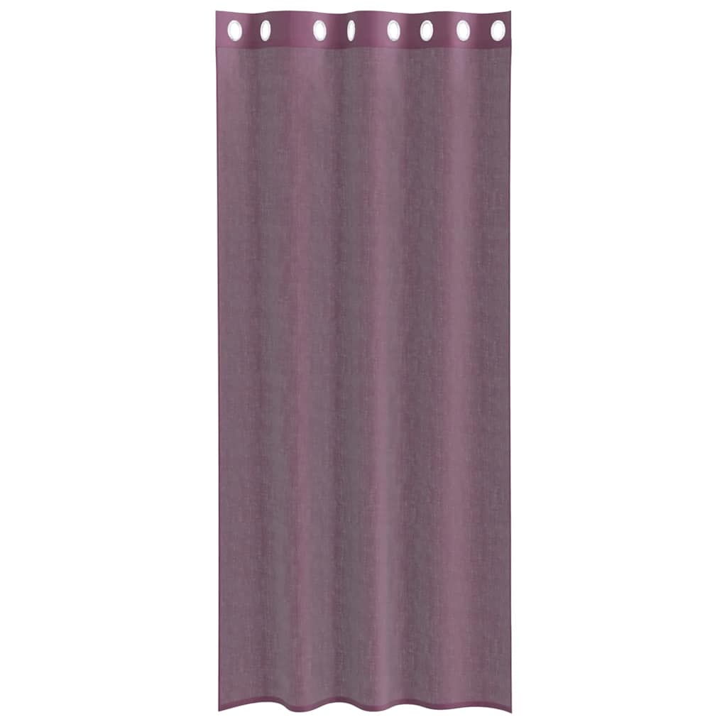 vidaXL Zasłony woalowe z przelotkami 2 szt. Fioletowe 140x225 cm