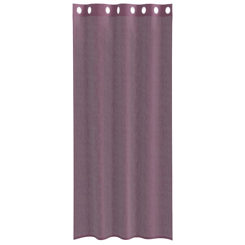 vidaXL Zasłony woalowe z przelotkami 2 szt. Fioletowe 140x245 cm