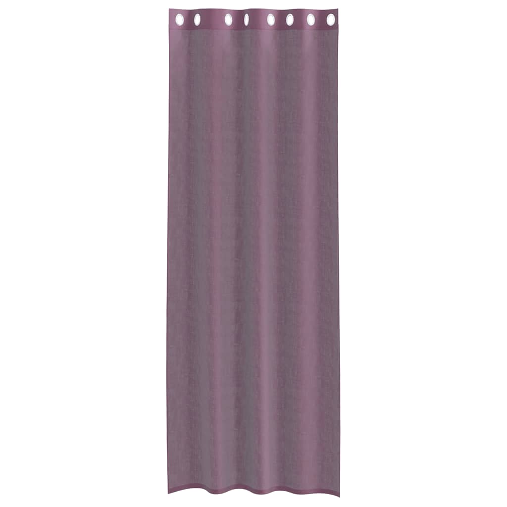 vidaXL Zasłony woalowe z przelotkami 2 szt. Fioletowe 140x260 cm