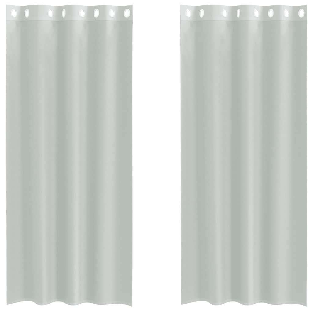vidaXL Zasłony woalowe z przelotkami 2 szt. Jasnoszary 140x225 cm