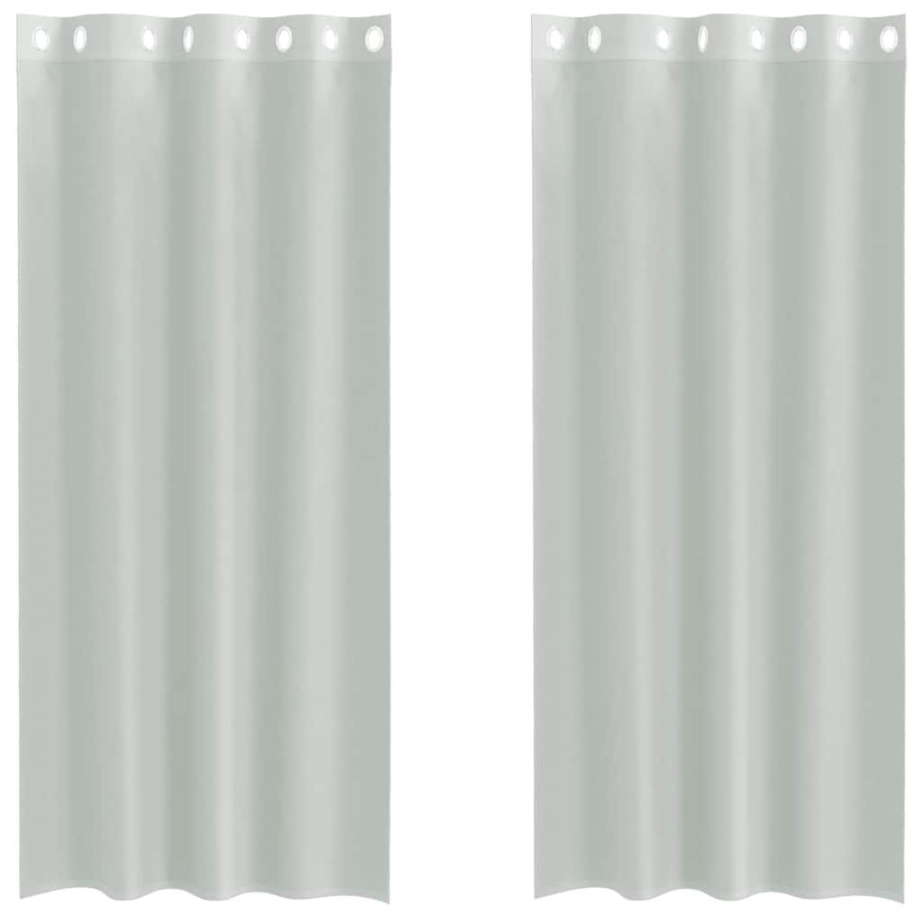 vidaXL Zasłony woalowe z przelotkami 2 szt. Jasnoszary 140x245 cm