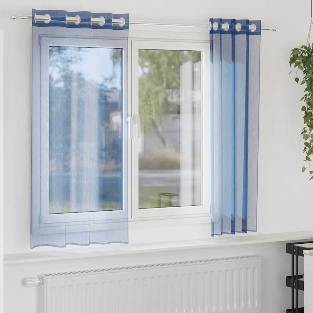 vidaXL Zasłony woalowe z przelotkami 2 szt. Royal Blue