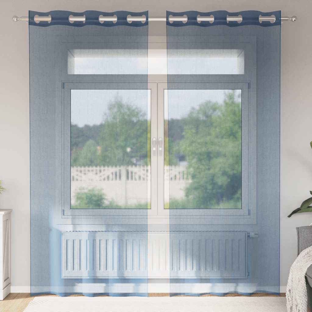vidaXL Zasłony woalowe z przelotkami 2 szt. Royal Blue