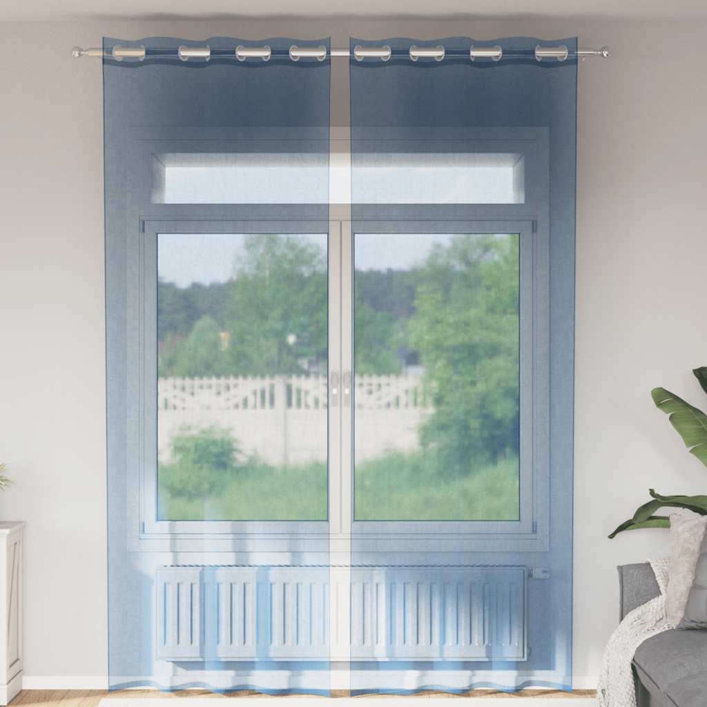 vidaXL Zasłony woalowe z przelotkami 2 szt. Royal Blue