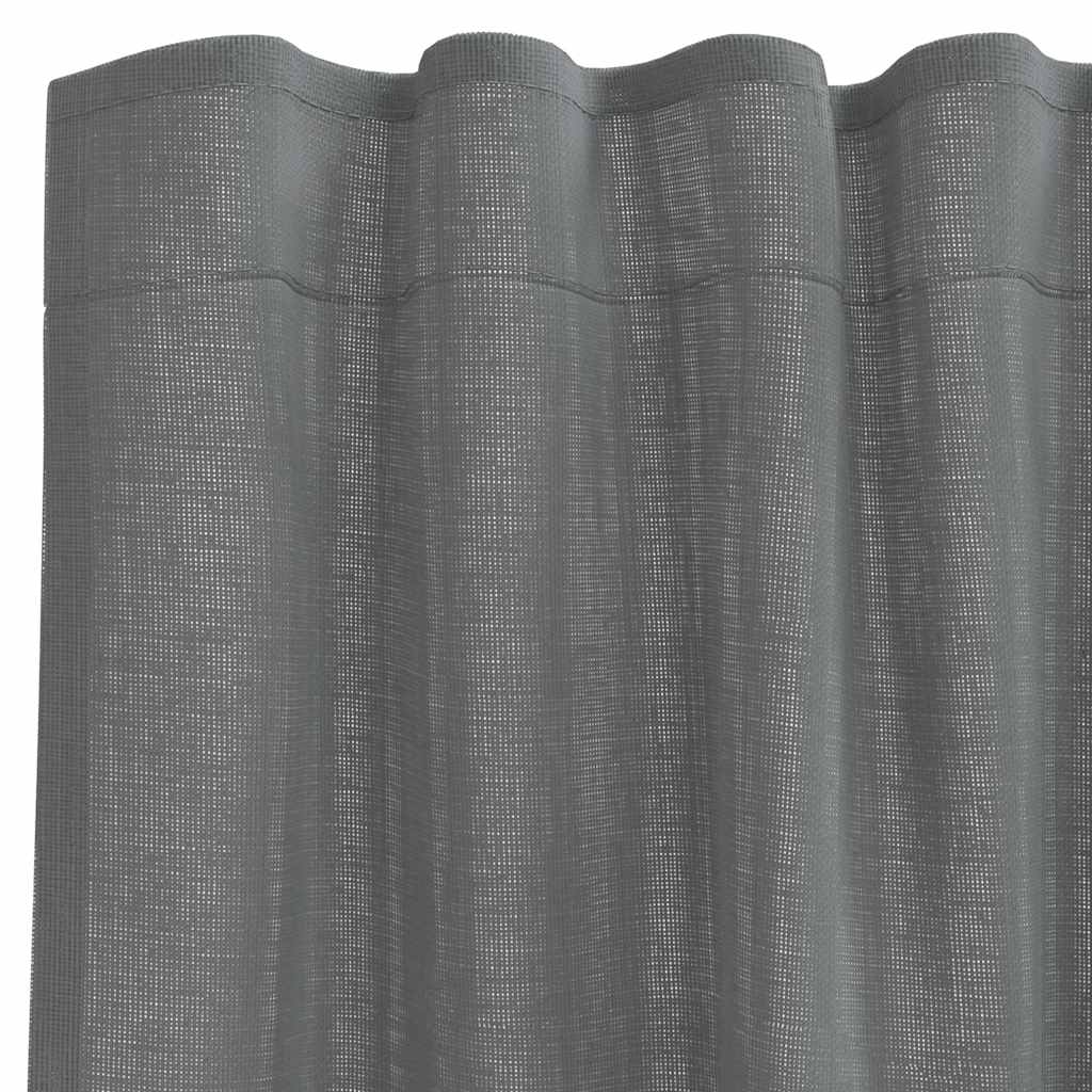 vidaXL Zasłony woalowe z kieszeniami na drążek 2 szt. Ciemnoszary