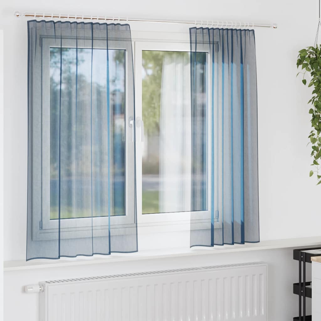 vidaXL Zasłony woalowe z kieszeniami na drążek 2 szt. Royal Blue