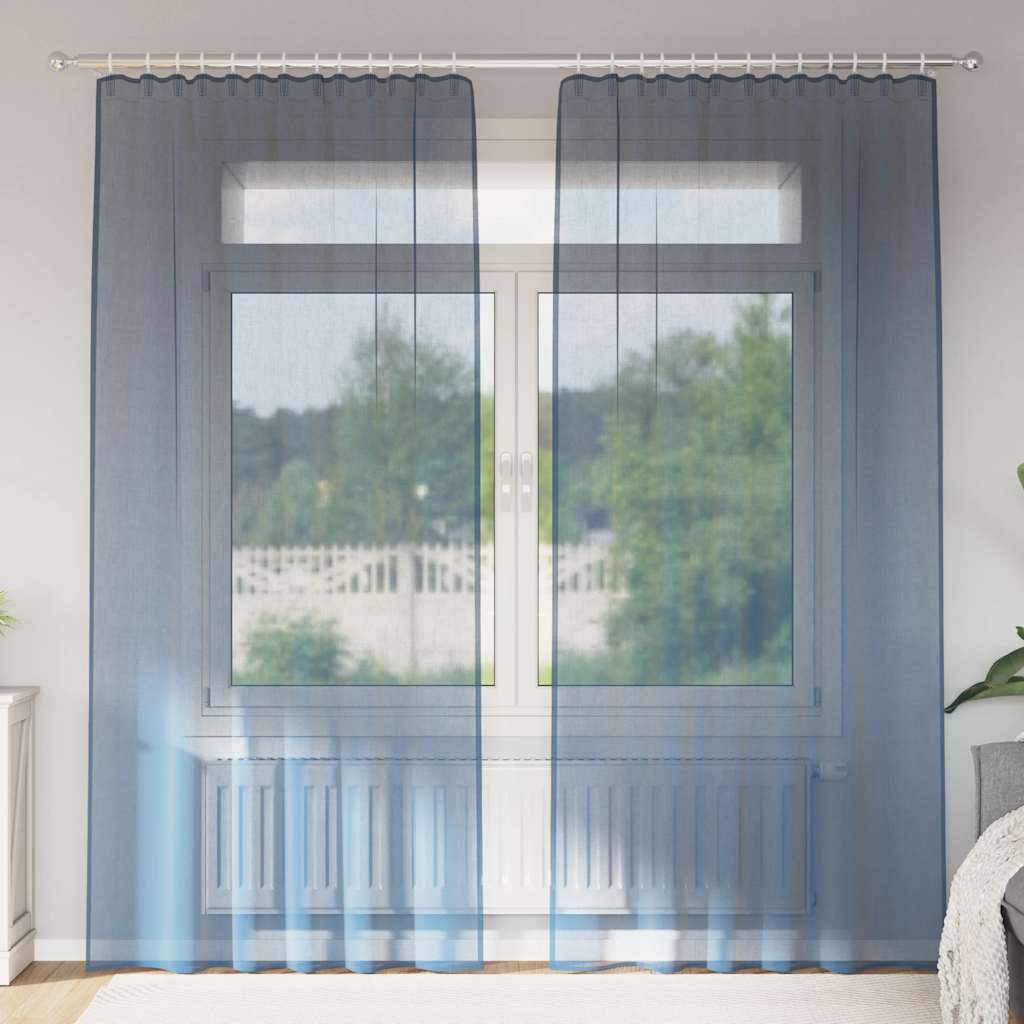vidaXL Zasłony woalowe z kieszeniami na drążek 2 szt. Royal Blue