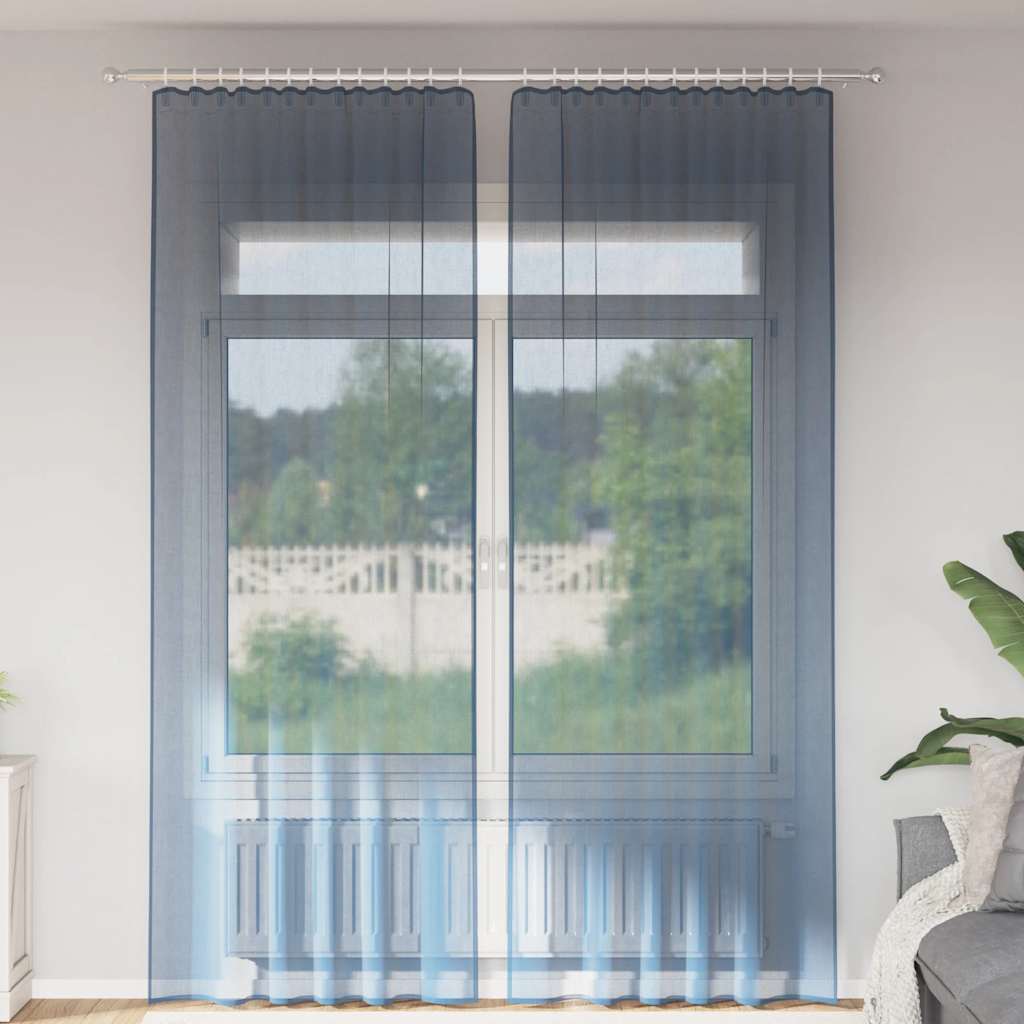 vidaXL Zasłony woalowe z kieszeniami na drążek 2 szt. Royal Blue