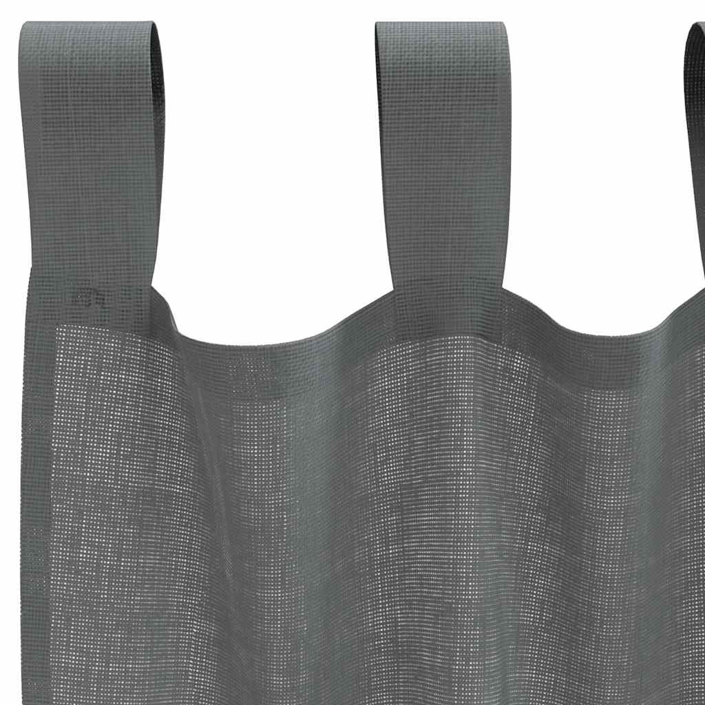 vidaXL Zasłony woalowe z pętelkami 2 szt. Ciemnoszary 140x260 cm