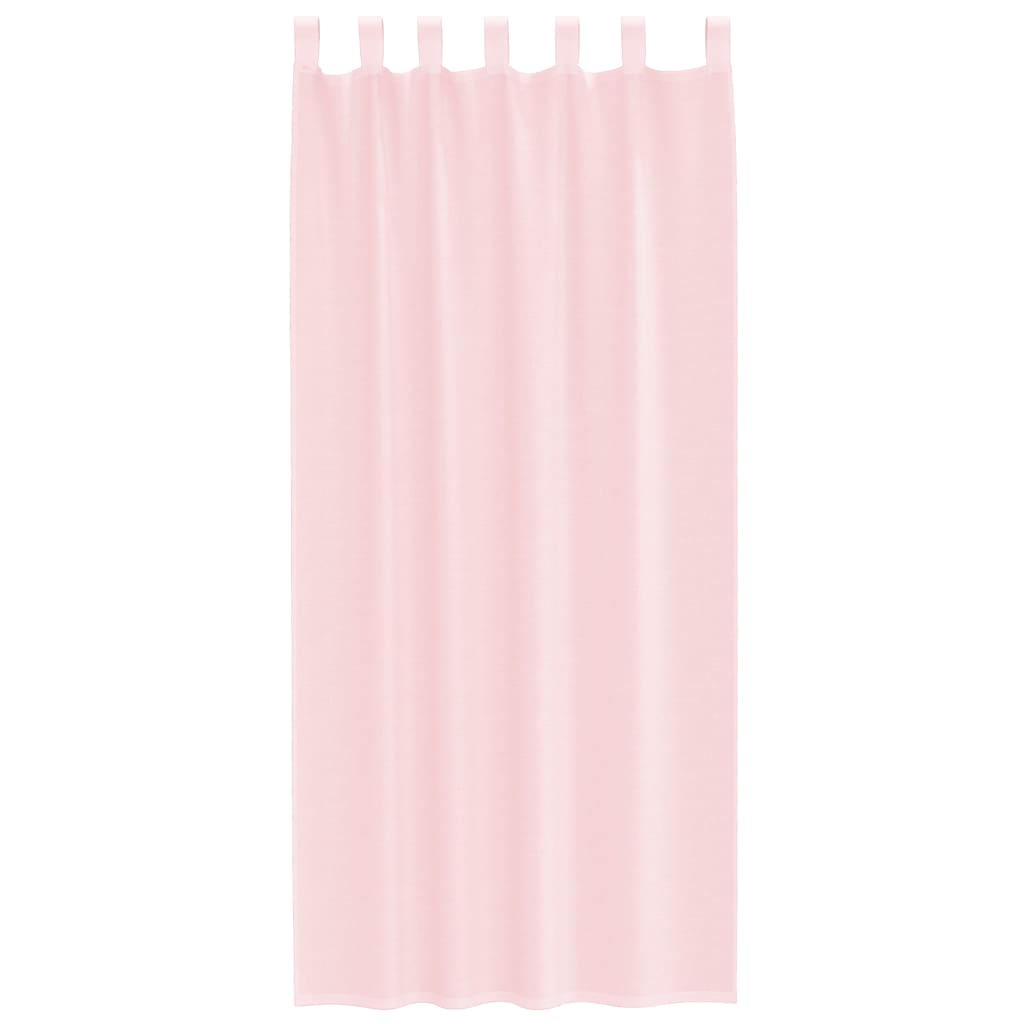 vidaXL Zasłony woalowe z pętelkami 2 szt. Jasnoróżowe 140x225 cm