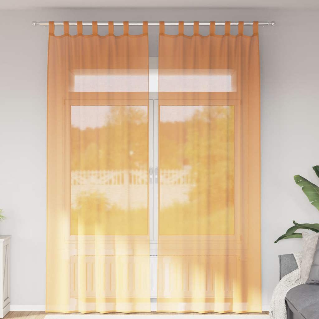 vidaXL Zasłony woalowe z pętelkami 2 szt. Pomarańczowe 140x260 cm