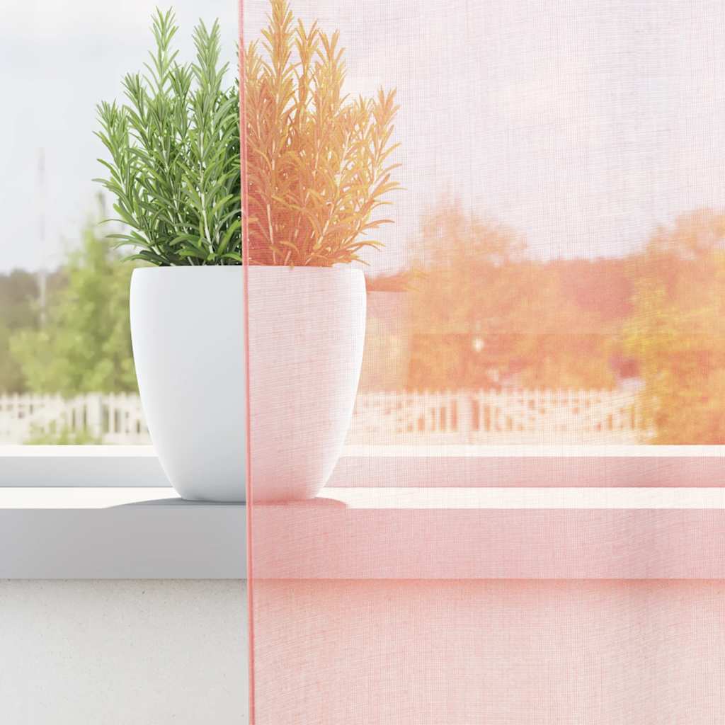 vidaXL Zasłony woalowe z pętelkami 2 szt. Różowe 140x260 cm