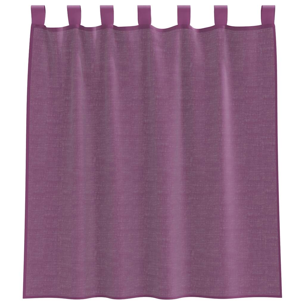 vidaXL Zasłony woalowe z pętelkami 2 szt. Fioletowe 140x140 cm