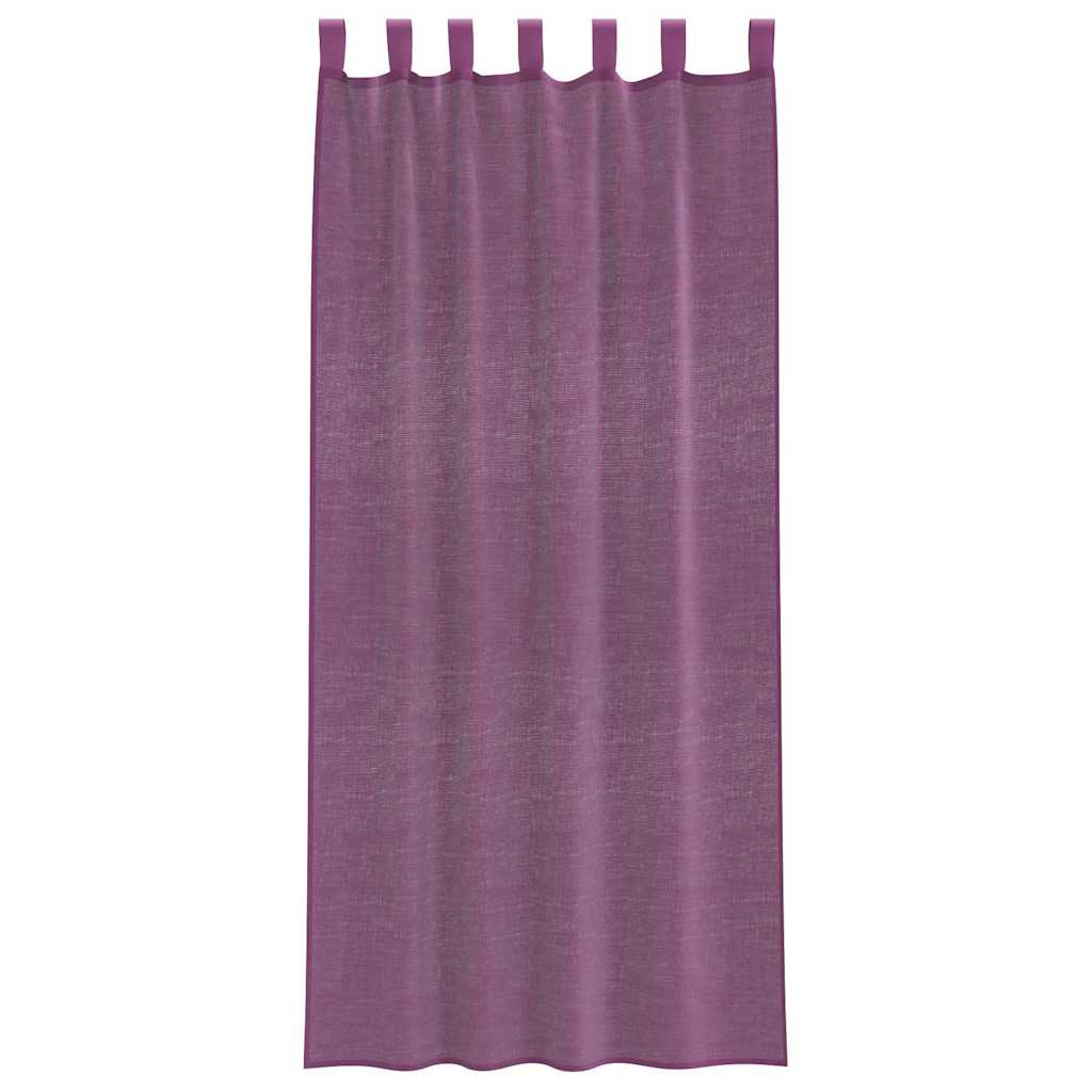vidaXL Zasłony woalowe z pętelkami 2 szt. Fioletowe 140x225 cm