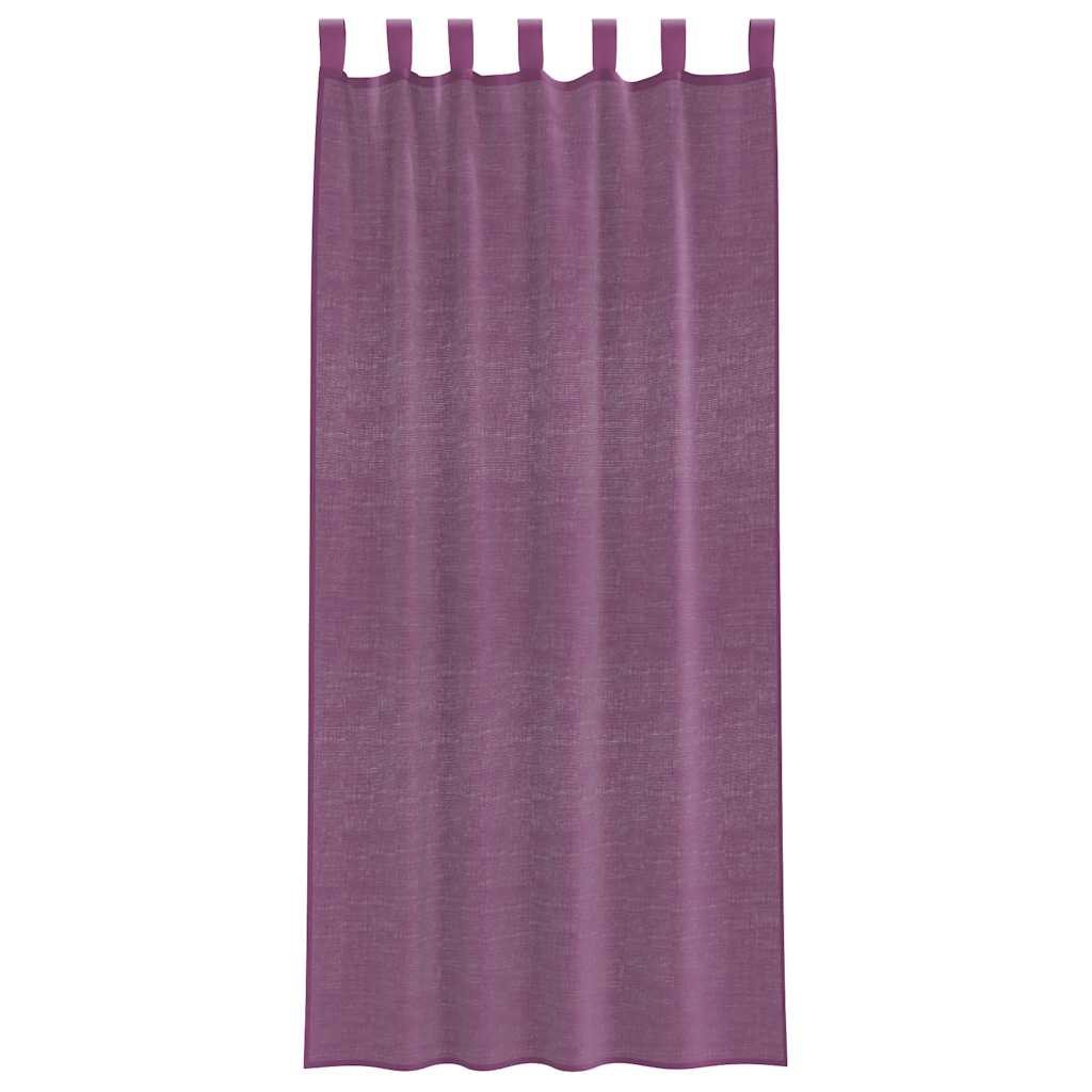 vidaXL Zasłony woalowe z pętelkami 2 szt. Fioletowe 140x245 cm