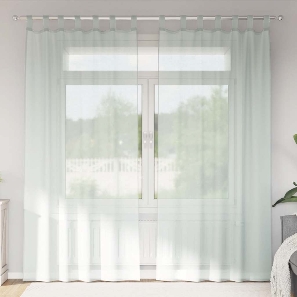 vidaXL Zasłony woalowe z pętelkami 2 szt. Jasnoszary 140x225 cm