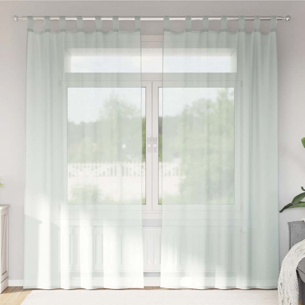 vidaXL Zasłony woalowe z pętelkami 2 szt. Jasnoszary 140x245 cm