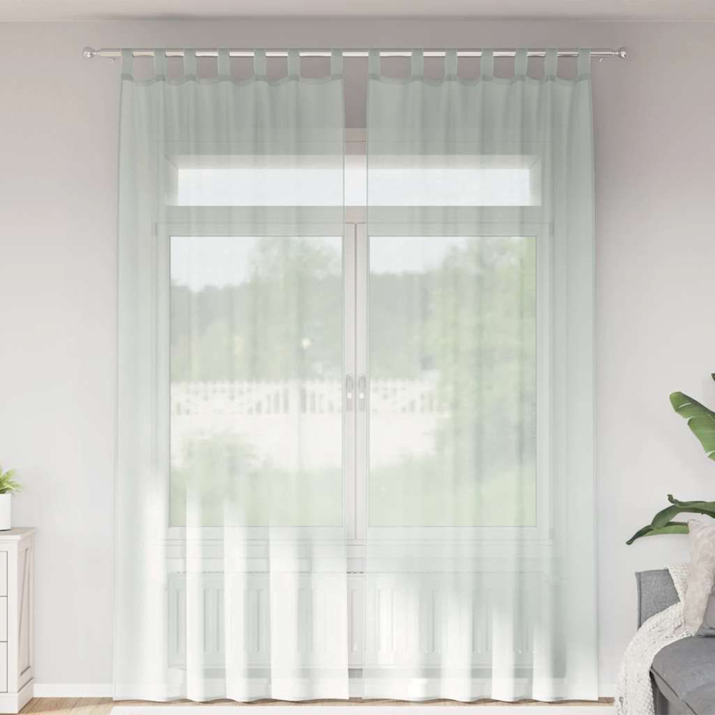 vidaXL Zasłony woalowe z pętelkami 2 szt. Jasnoszary 140x260 cm