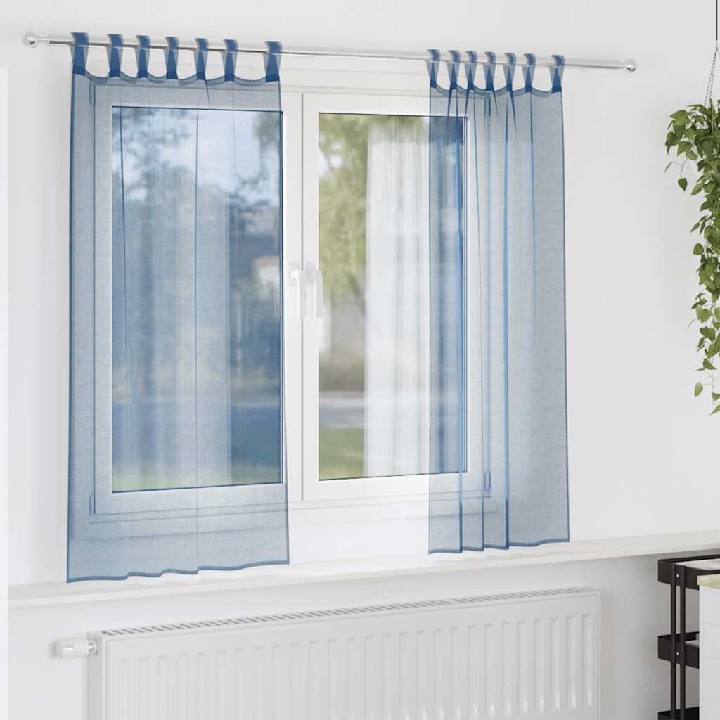vidaXL Zasłony woalowe z pętelkami 2 szt. Royal Blue 140x140 cm