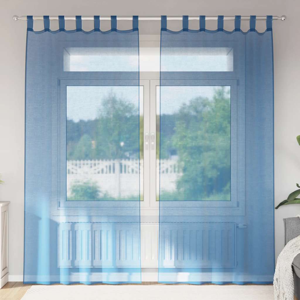vidaXL Zasłony woalowe z pętelkami 2 szt. Royal Blue 140x225 cm