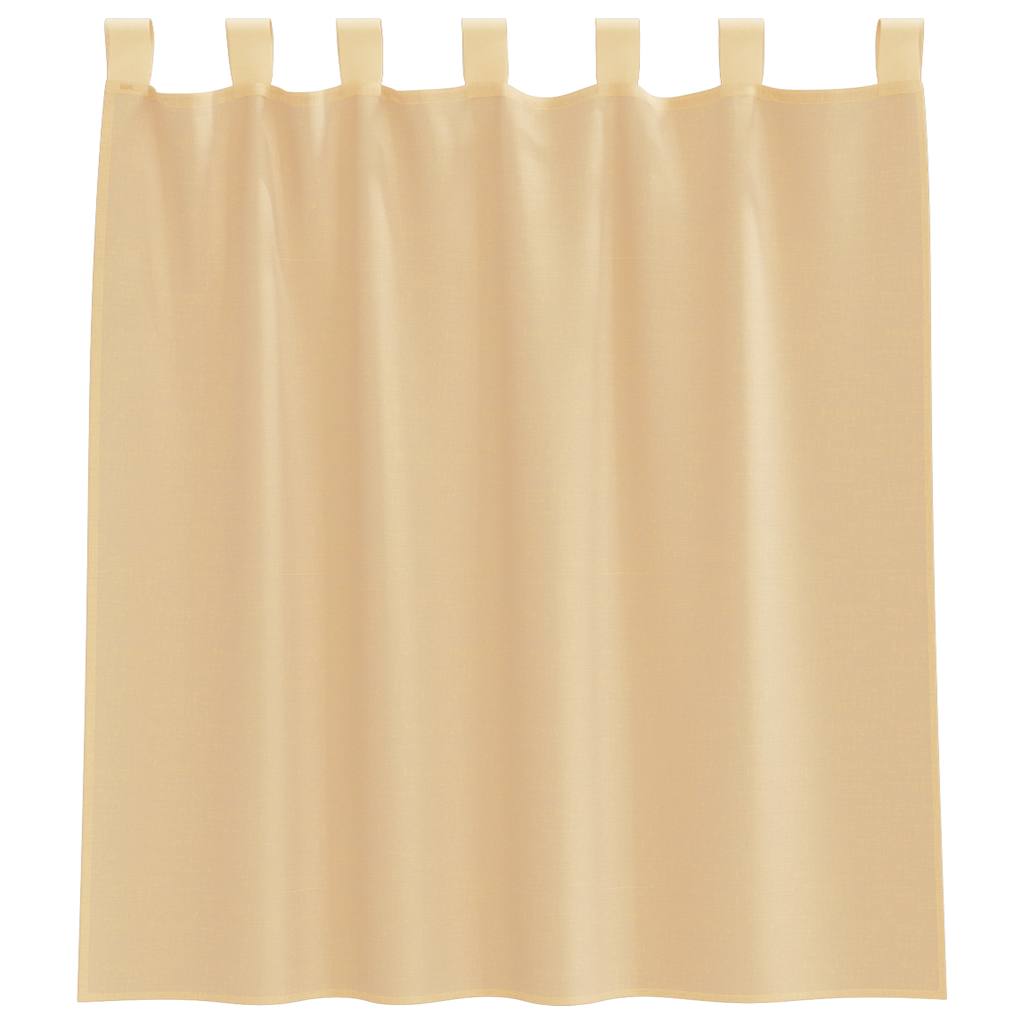 vidaXL Zasłony woalowe z pętelkami 2 szt. Piaskowe 140x140 cm