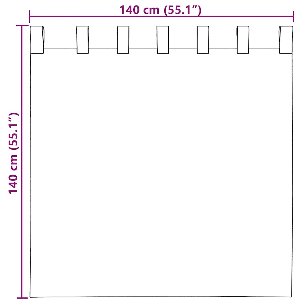 vidaXL Zasłony woalowe z pętelkami 2 szt. Piaskowe 140x140 cm